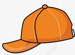 橙色单一帽子矢量图素材