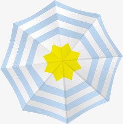 卡通蓝色条纹雨伞装饰图案素材