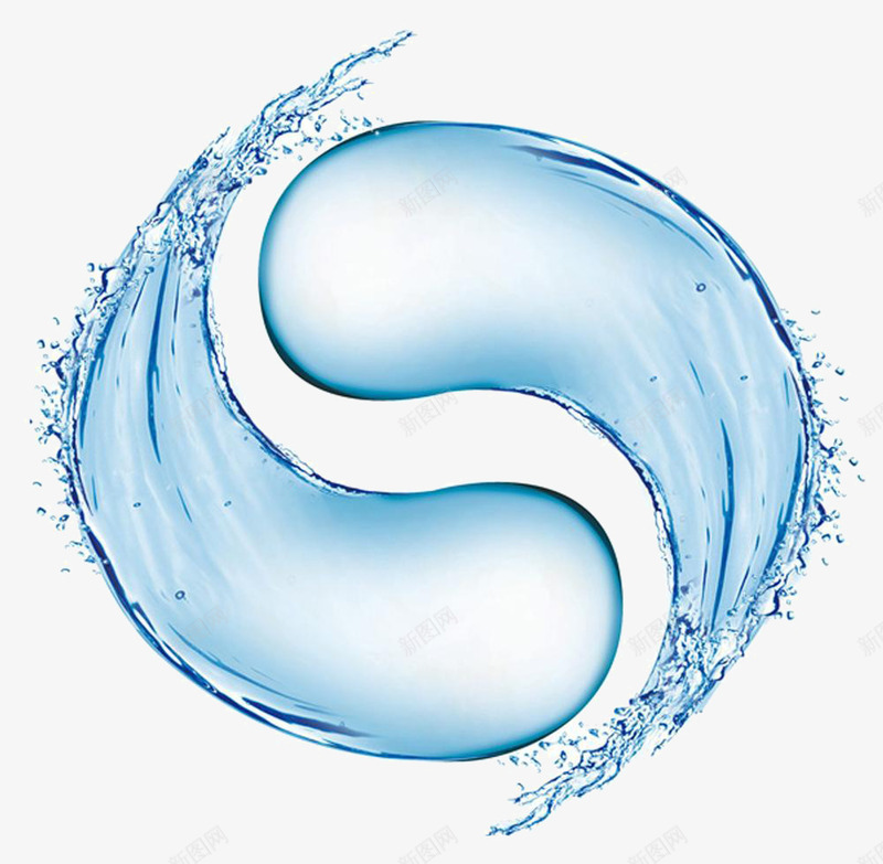旋转的水png免抠素材_新图网 https://ixintu.com 水 蓝色 装饰 透明