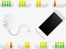 iphone充电和各种电池状态矢量图素材