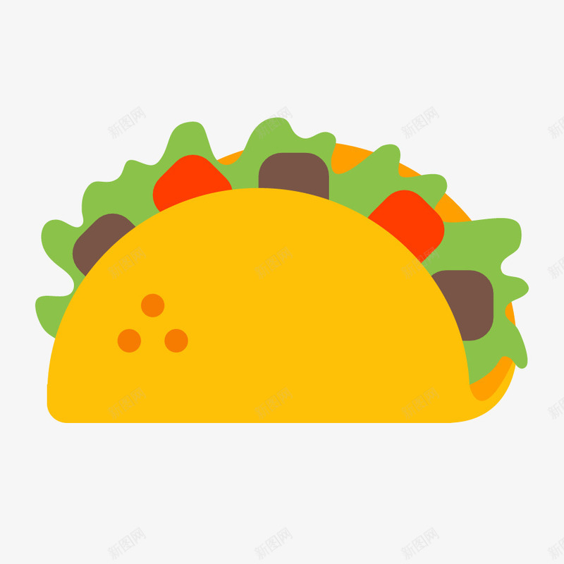 Taco图标png_新图网 https://ixintu.com Taco 图标 彩绘食物 抠图材料 插画 美食 食物 餐饮食物