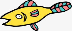 丑鱼手绘黄色小丑鱼高清图片