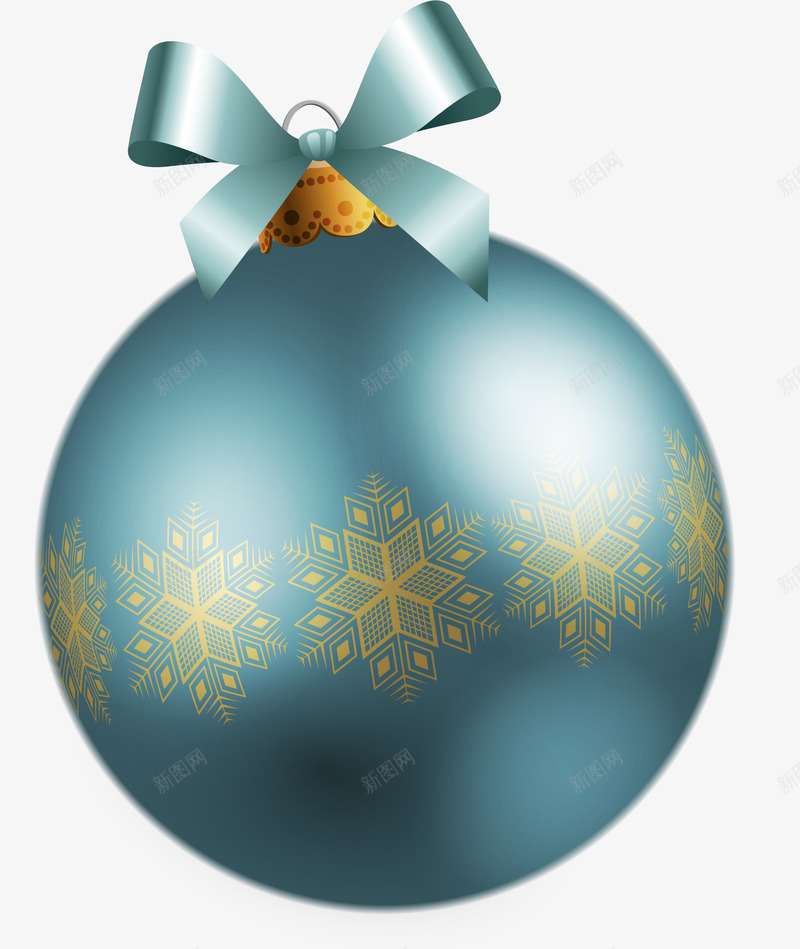 蓝色雪花圣诞球png免抠素材_新图网 https://ixintu.com 冬日彩球 圣诞球 圣诞节 蓝色彩球 装饰图案 雪花彩球