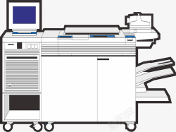手绘打印机矢量图素材