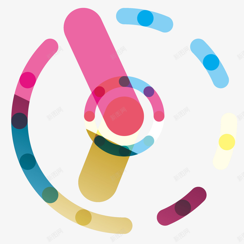 彩色创意钟表png免抠素材_新图网 https://ixintu.com 创意 圆形 彩色的 指针 数字 旋转 时间 钟表