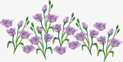 浪漫水彩紫色春花矢量图素材