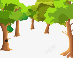 卡通森林树木背景素材