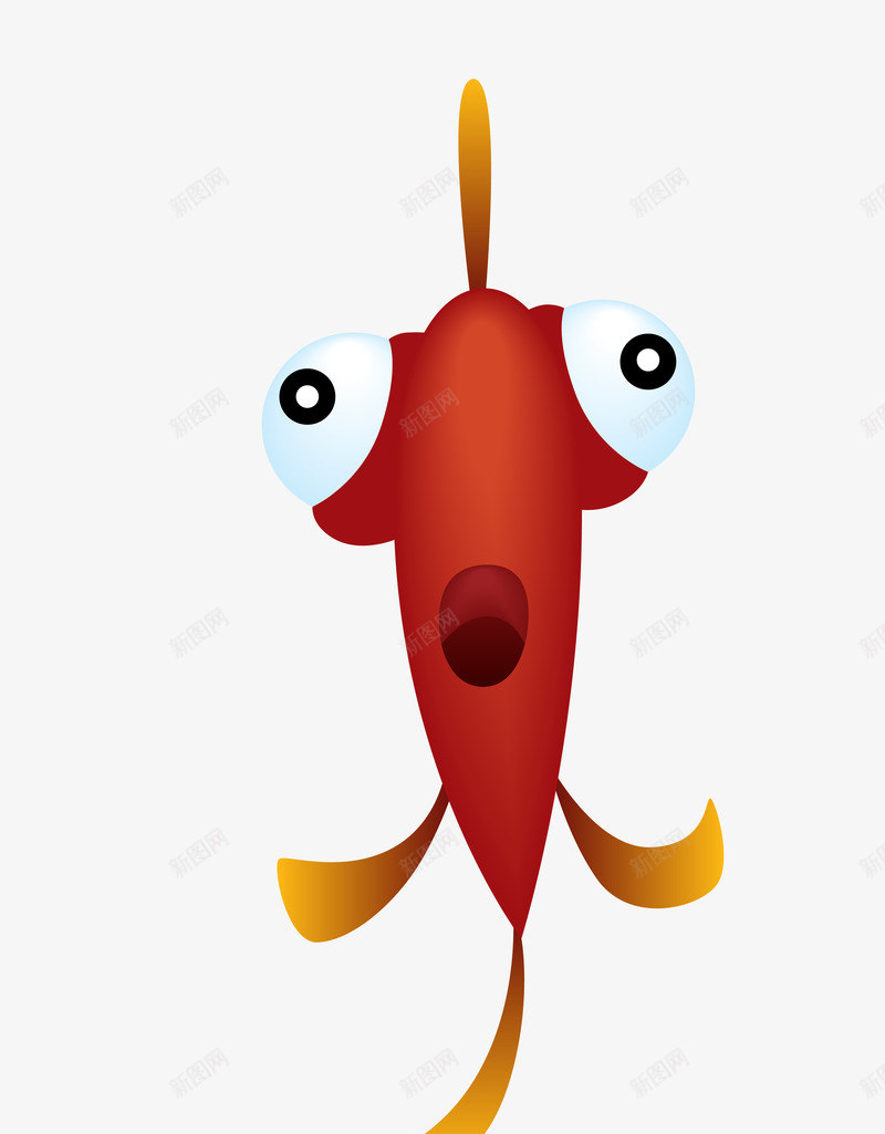 红色大眼睛海洋金鱼png免抠素材_新图网 https://ixintu.com 卡通可爱 海洋金鱼 矢量金鱼 红色大眼睛金鱼