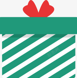 条纹包装盒绿色条纹方形礼物盒矢量图高清图片