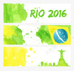 里约奥运会水彩横幅素材