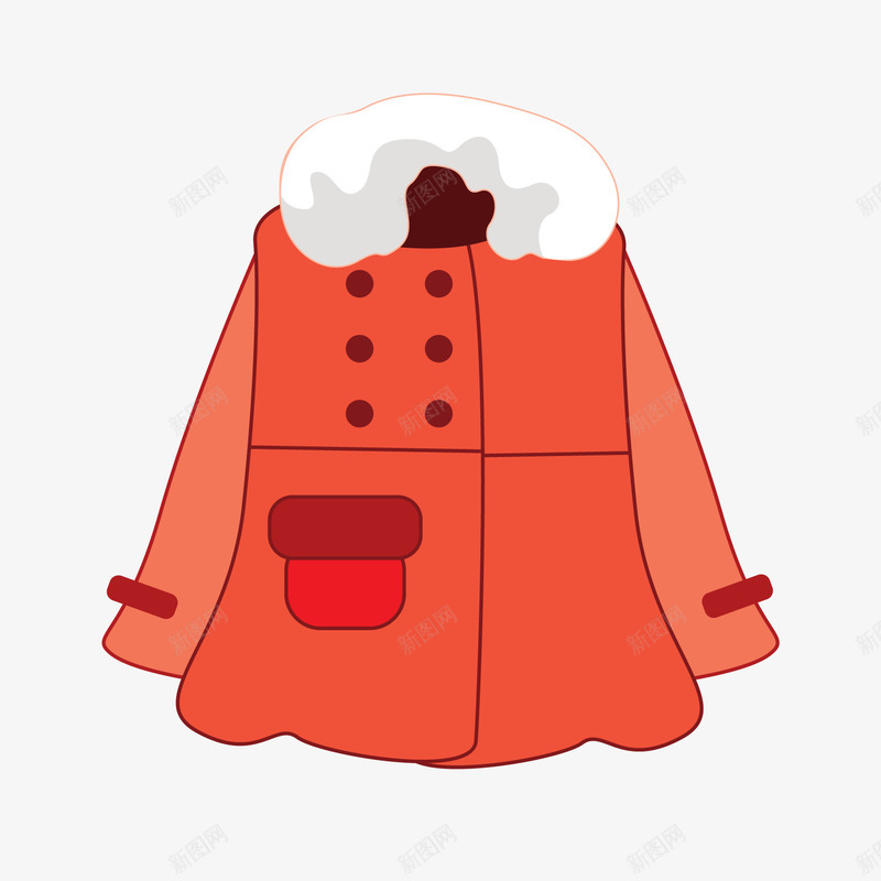 女装橙色冬衣png免抠素材_新图网 https://ixintu.com 冬装 大衣 女装 手绘