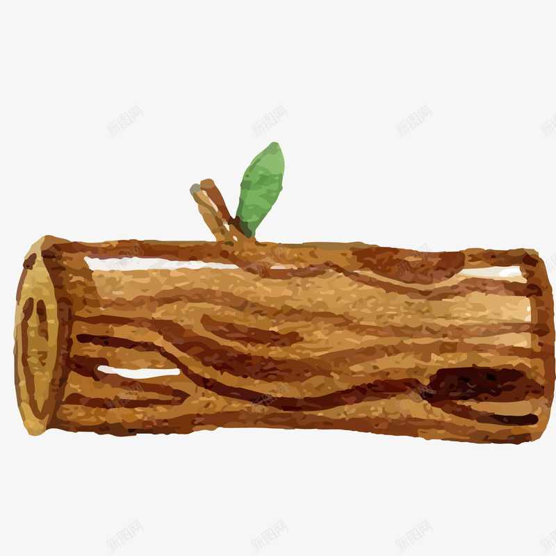 卡通手绘的木头矢量图ai免抠素材_新图网 https://ixintu.com 卡通 叶子 彩绘 手绘 木头 树木 植物 矢量图