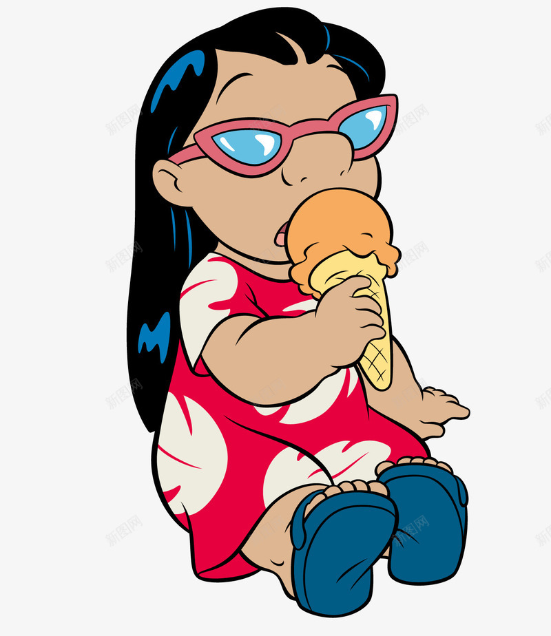 吃冰淇淋的史迪奇的朋友矢量图ai免抠素材_新图网 https://ixintu.com 冰淇淋 史迪仔 史迪奇 女孩 矢量图 矢量素材 食品