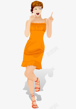 性感睡衣橙色睡衣可爱性感美女高清图片