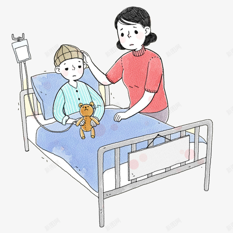 医生患者png免抠素材_新图网 https://ixintu.com 人物插画 医院 卡通人物 家属 彩绘 患者病人 手绘平面 水彩画