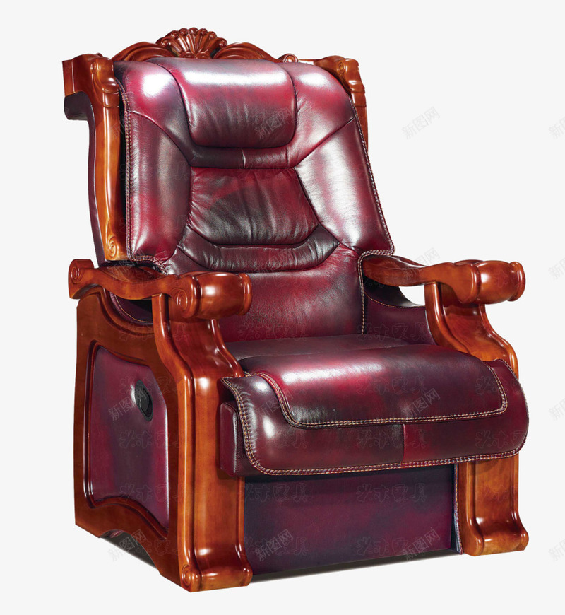 红色真皮座椅png免抠素材_新图网 https://ixintu.com 办公椅 家具 座椅 椅子 沙发 生活用品 电脑椅 老板椅