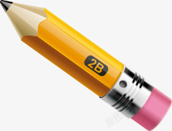 黄色铅笔红色橡皮元素素材