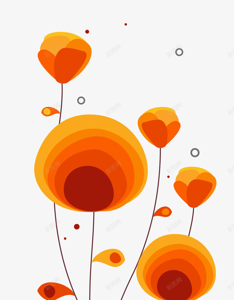 橙色渐变花朵矢量图eps免抠素材_新图网 https://ixintu.com 好看的花 渐变 渐变样式 渐变的应用 渐变的花朵 花朵 花瓣 花瓣设计 矢量图