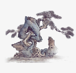 树树木中国风写意手绘树高清图片