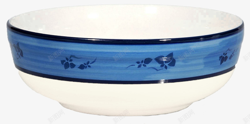 蓝色条纹瓷碗png免抠素材_新图网 https://ixintu.com 器皿 瓷器 白色 陶瓷 餐具