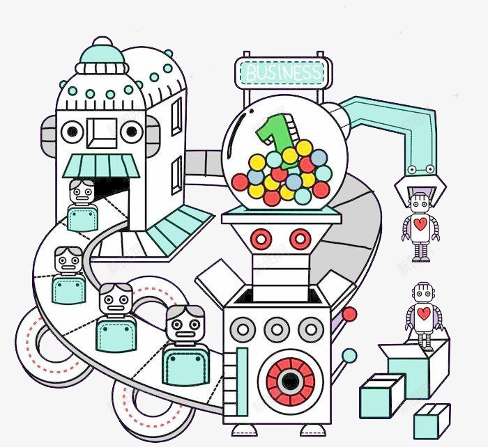 之机器工厂png免抠素材_新图网 https://ixintu.com 传递 工程 彩球 机器