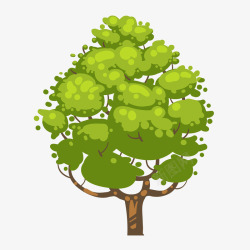 卡通绿色的树木矢量图素材