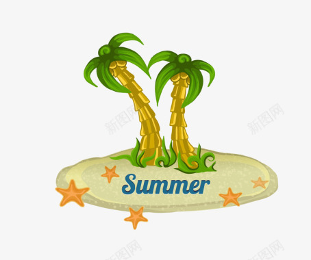 夏日元素椰子树图标图标