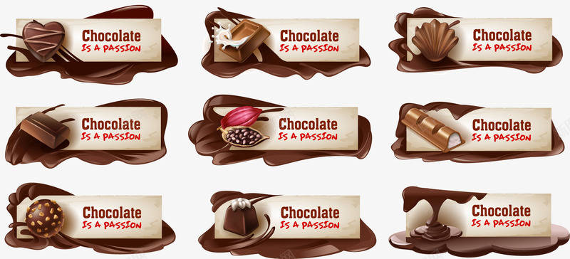 手绘巧克力标签png免抠素材_新图网 https://ixintu.com 巧克力 巧克力标签 手绘 横幅 浓情丝滑 甜品