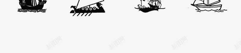 手绘各种船png免抠素材_新图网 https://ixintu.com 小船 手绘画 矢量装饰 船 船的轮廓 装饰