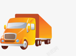 橙色车子卡通小货车高清图片