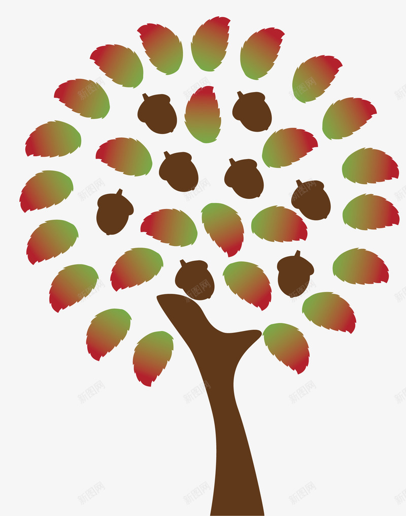 橡树矢量图ai免抠素材_新图网 https://ixintu.com 卡通树 卡通树木 手绘树木 手绘画 插画设计 树 生物世界 矢量图