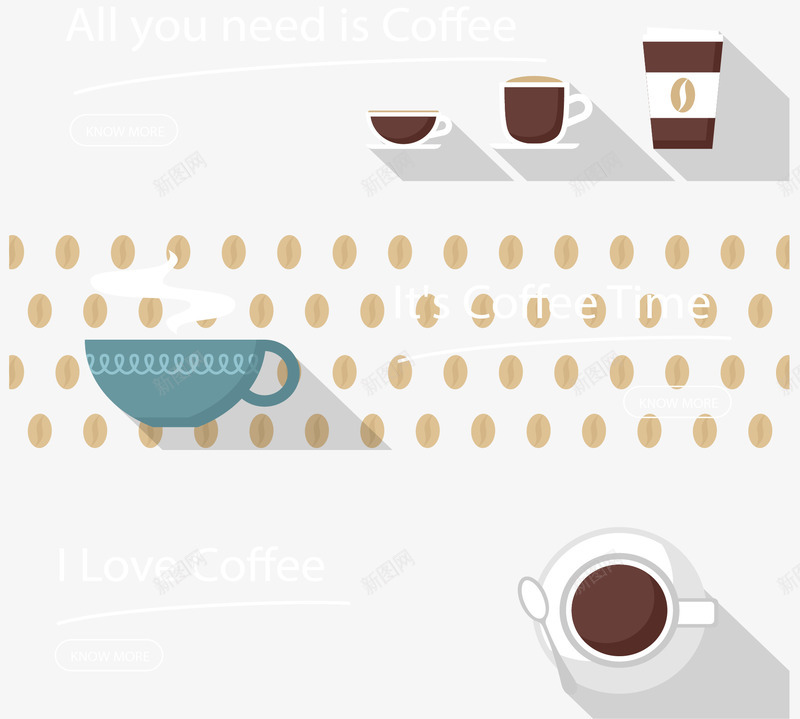 咖啡屋宣传横幅矢量图eps免抠素材_新图网 https://ixintu.com 咖啡 咖啡杯 咖啡横幅 咖啡豆 矢量素材 矢量图
