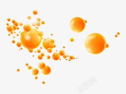 橙色泡泡装饰素材
