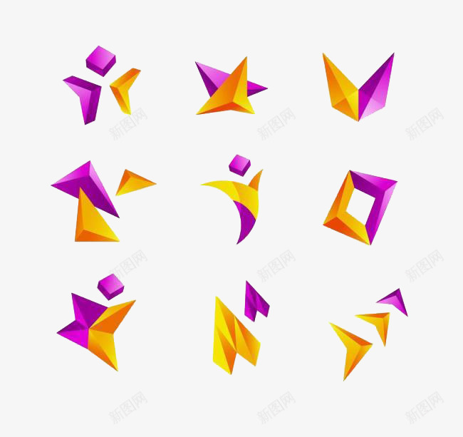 橙紫图标png_新图网 https://ixintu.com 橙色 活力 活跃 紫色
