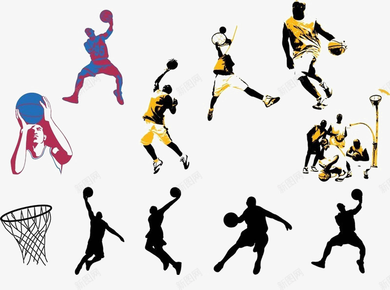 各种打篮球的动作png免抠素材_新图网 https://ixintu.com pose 动作 打篮球 运动 造型