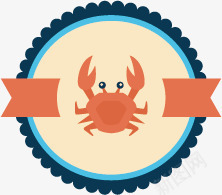 海鲜市场元素png免抠素材_新图网 https://ixintu.com 圆形 橙色彩带 螃蟹
