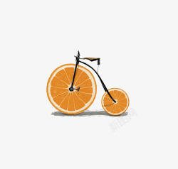 橙色自行车素材