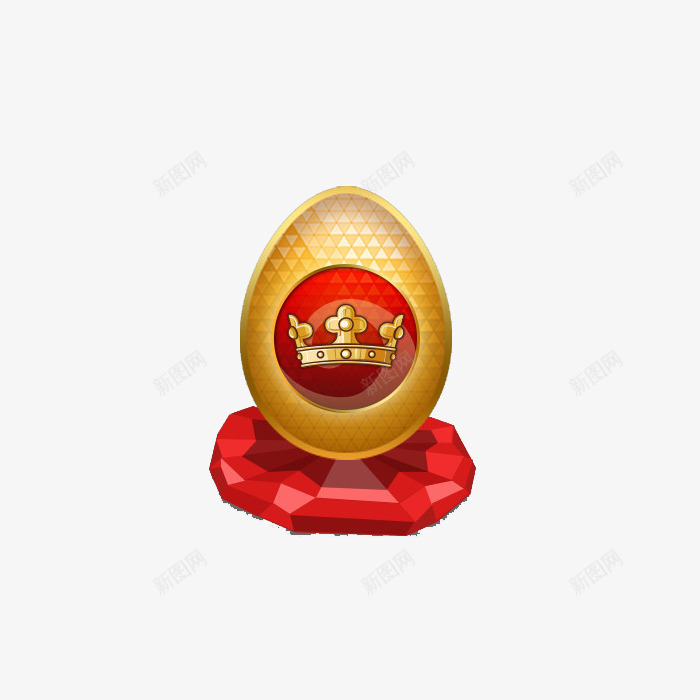 精美的在红宝石上的金色的蛋png免抠素材_新图网 https://ixintu.com 皇冠 精美 红宝石 蛋 金色