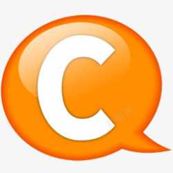 气泡英语字母C橙色气泡字母c图标高清图片