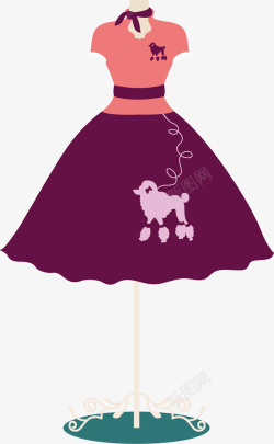 紫色美丽的敞篷裙子素材