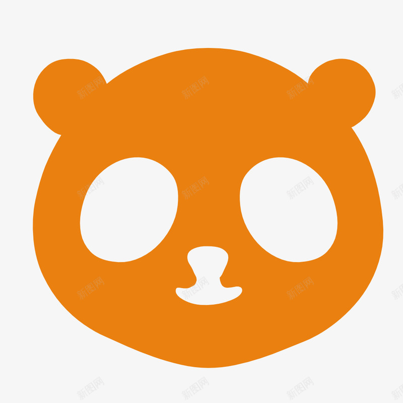 橙色卡通熊猫剪影图标png_新图网 https://ixintu.com 剪影 卡通 橙色 熊猫