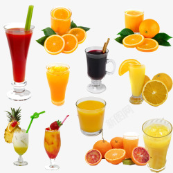 装饰图案各种种类的水果和果汁素材