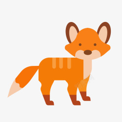 一只狐狸一只橙色的小狐狸矢量图高清图片