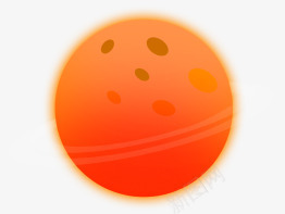 橙色卡通星球png免抠素材_新图网 https://ixintu.com 卡通 星球 橙色