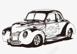 简单动漫系类卡通手绘线描小轿车高清图片