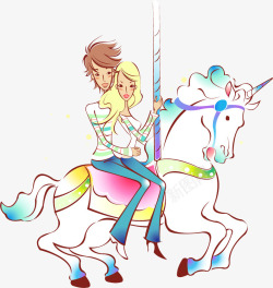 情人旋转木马素材