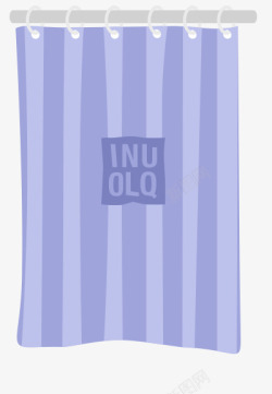 紫色条纹窗帘卡通素材