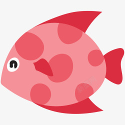 卡通海洋动物玫红斑点小鱼素材