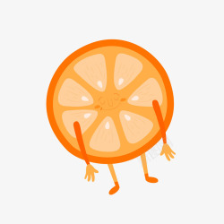 橙色圆形的卡通橙子矢量图素材
