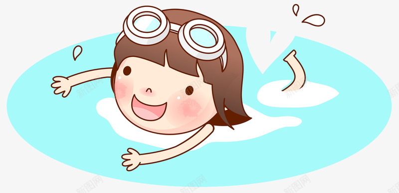 游泳的小女孩png免抠素材_新图网 https://ixintu.com 小女孩 开心 微笑 快乐 活泼 游泳镜 游泳馆 自由自在